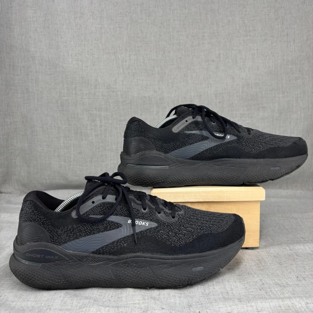 Brooks Ghost Max Shoes Black Ebony Anthracite Running Sneakers Men's Size 11.5